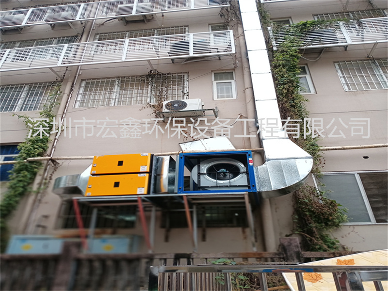 深圳宝安消防支队厨房排油烟管道安装工程案例